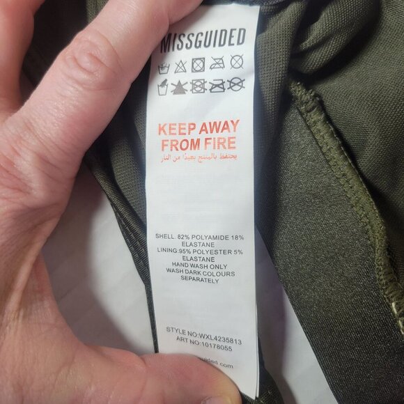 Missguided Olive Green Ruffle Trim Bikini Top Swimwear Beachwear Size US 0 - Picture 6 of 6